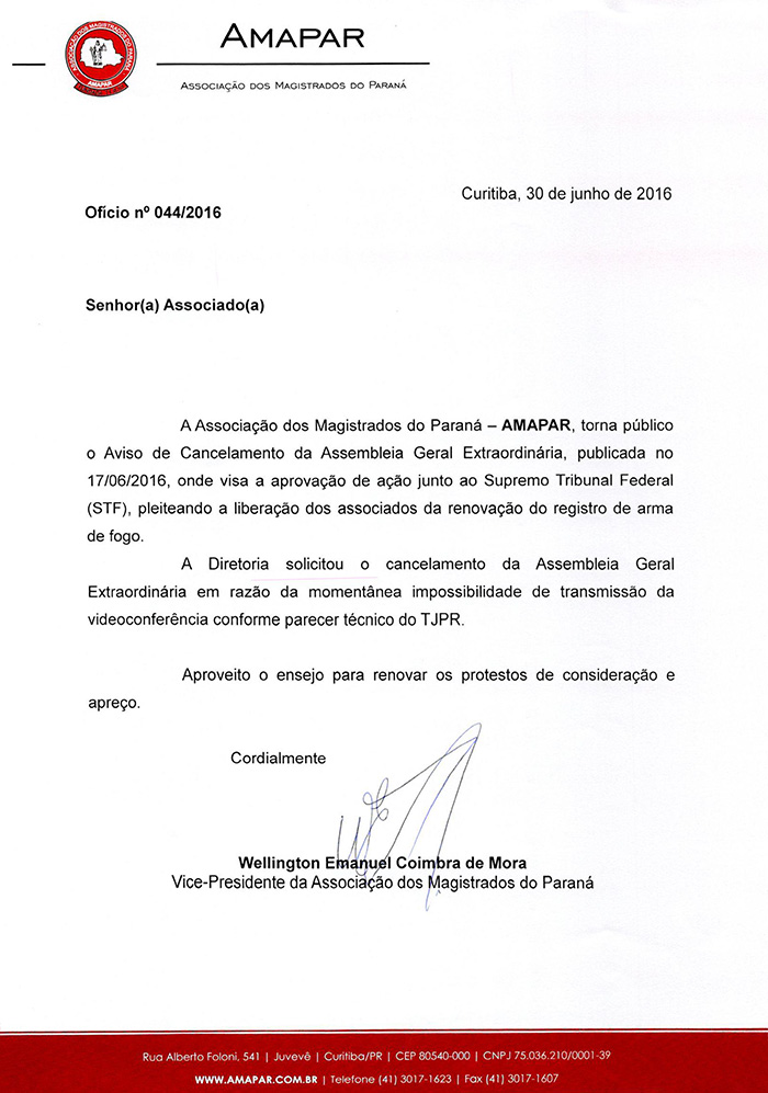 cancelamento assembleia