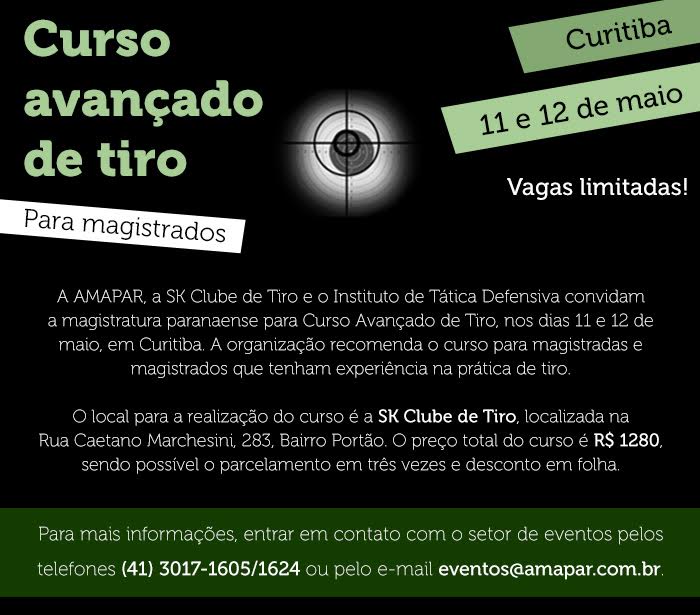 AMAPAR convida para Curso Avançado de Tiro 